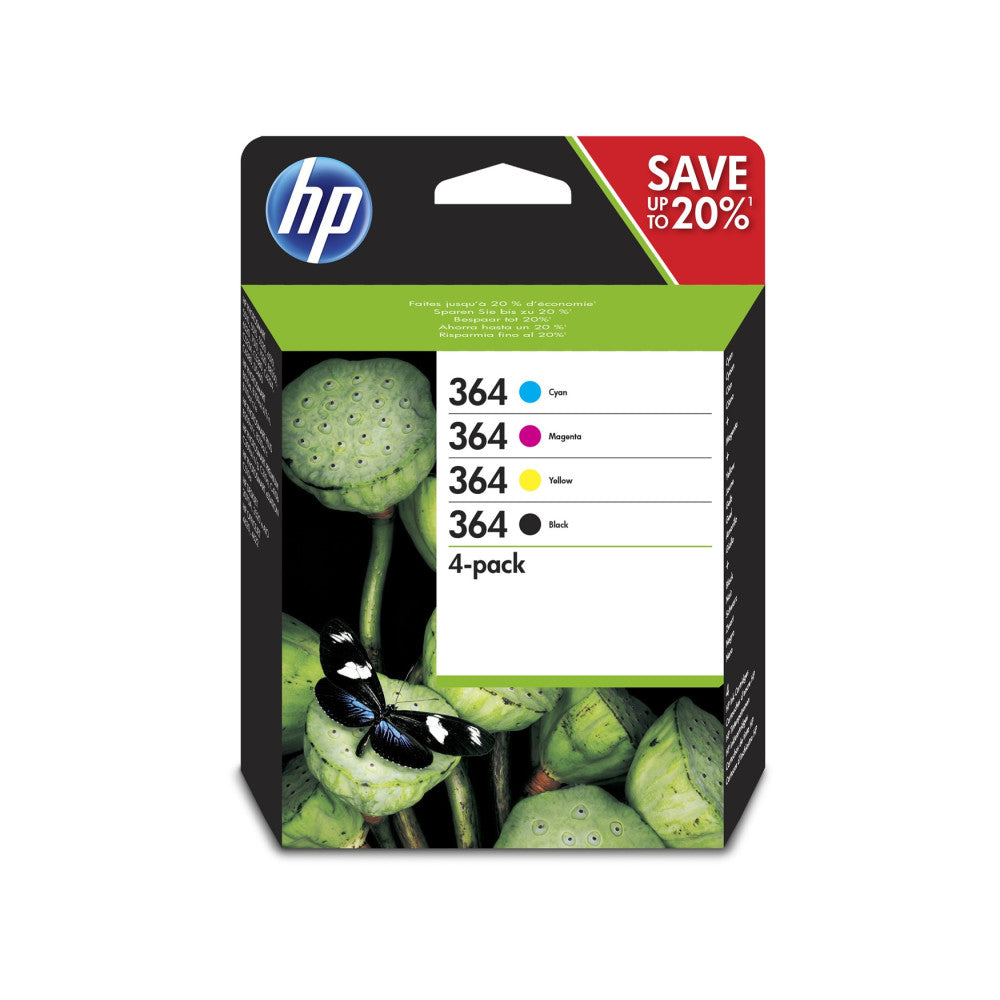 HP 364 Original 4er-Pack Tintenpatronen in Schwarz, Cyan, Magenta, Gelb