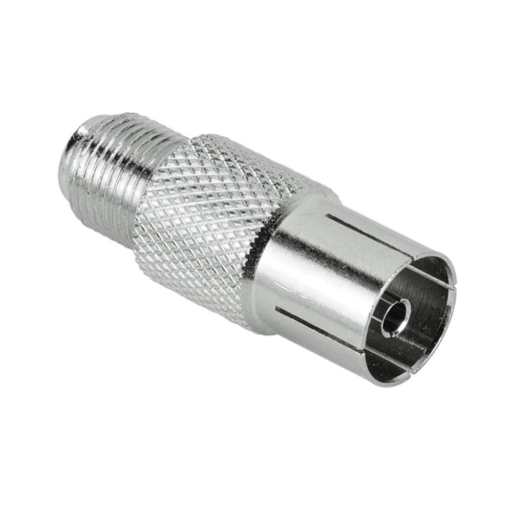 Hama 122488 SAT-Adapter F-Kabel, voll geschirmt, Edelstahl