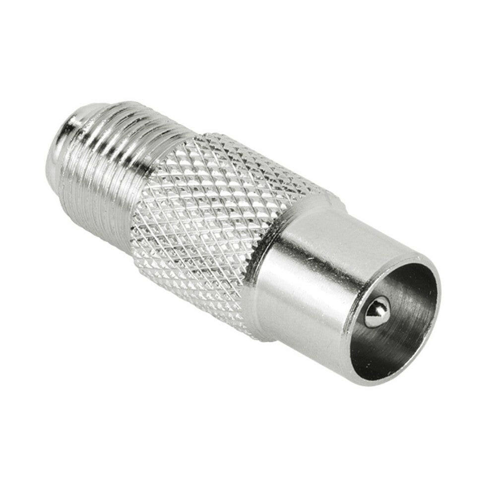 Hama 122487 Adapter F-Koax Stecker Edelstahl – Silber.