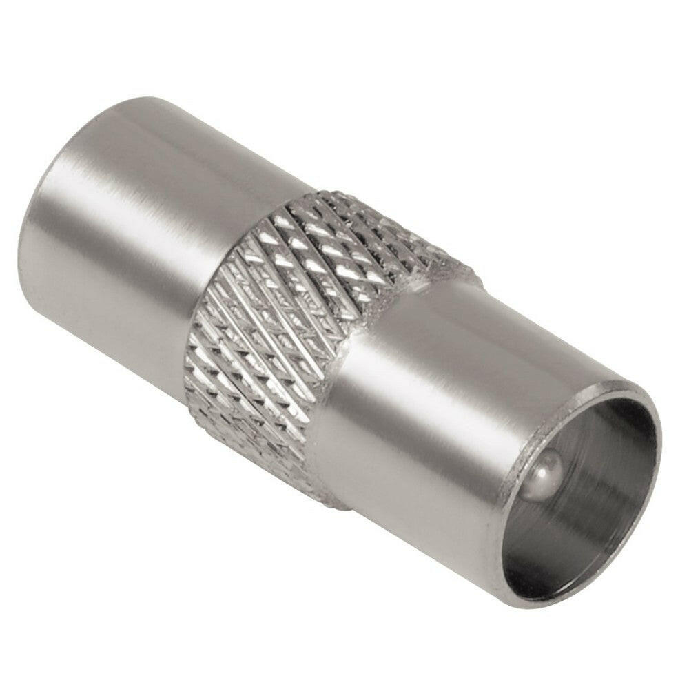 Hama KOAX-Adapter 2X STECKER für Antennenkabel, silber.
