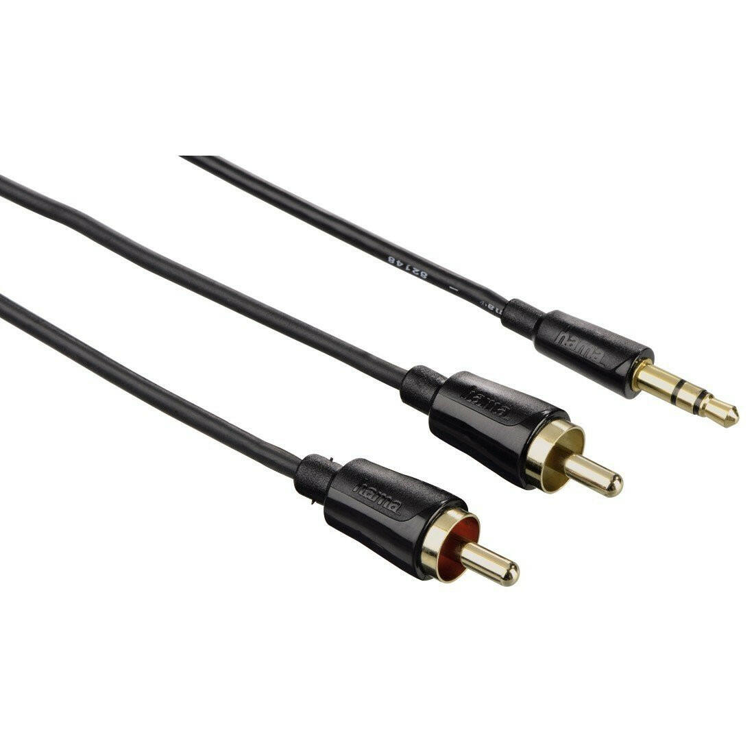 Hama Audio-Kabel Flexi-Slim 3,5-mm-Stecker auf 2 Cinch, 1,5m.