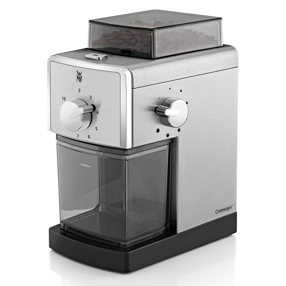 WMF Stelio Kaffeemühle Edelstahl, 17-stufig, aromaschonend.