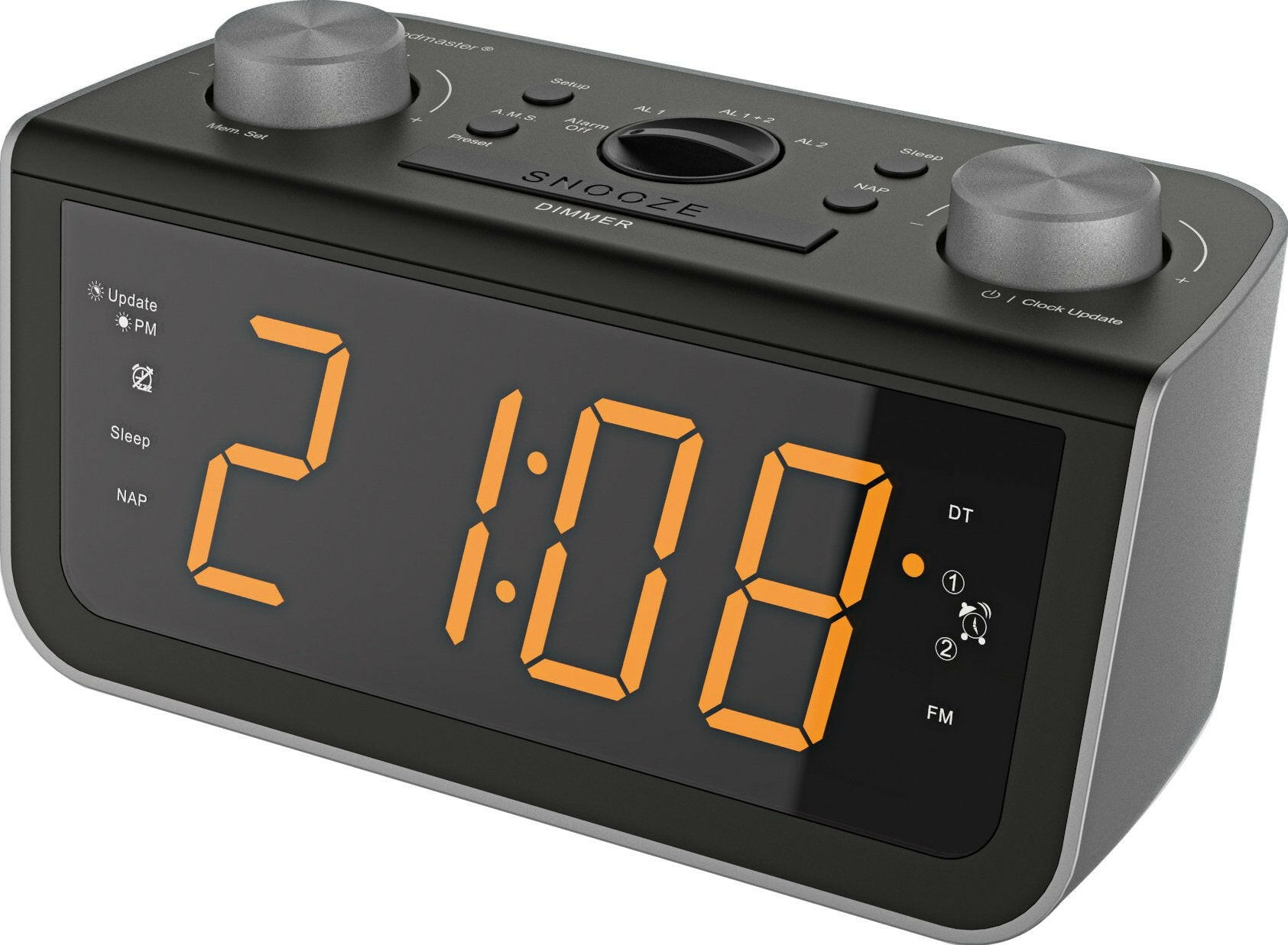 Soundmaster FUR5005 Funkwecker mit Dual-Alarm und Dimmer.