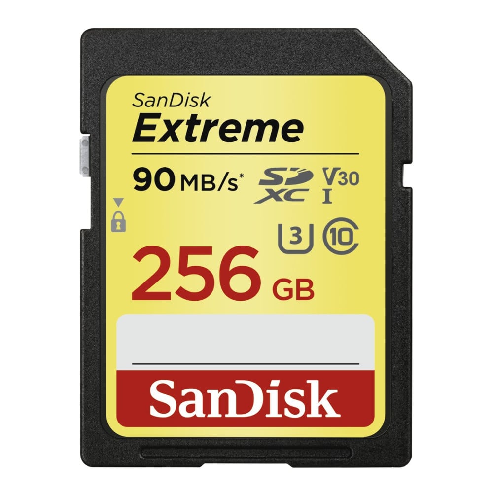 SanDisk 256GB Extreme SDXC Speicherkarte Class 10 V30 U3