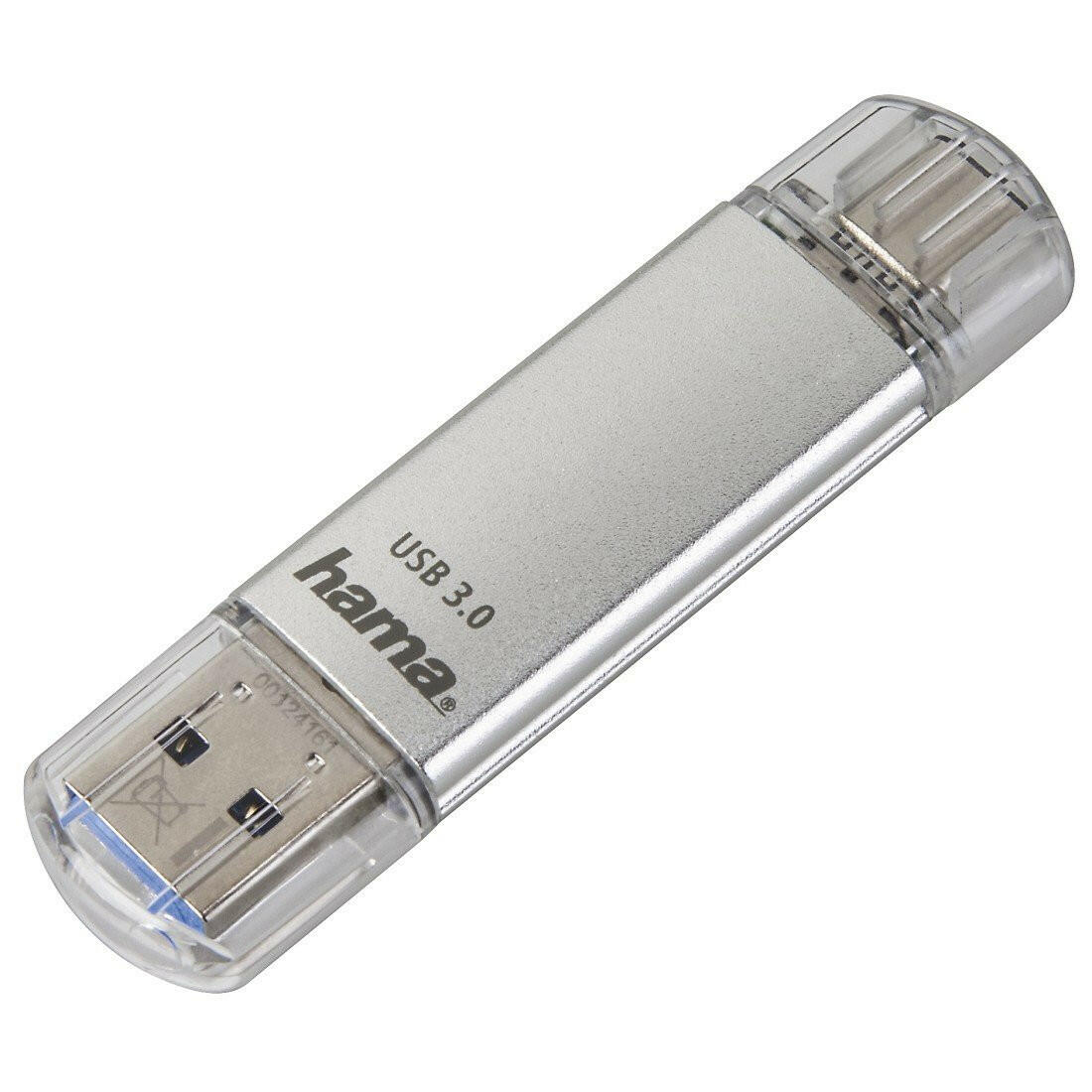 Hama C-Laeta 16GB USB-Stick USB 3.1/3.0 Android OTG silber.