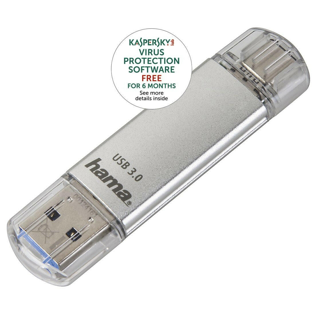 Hama C-Laeta 32GB USB-Stick USB 3.1/3.0 silber 40MB/s.