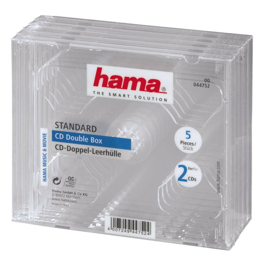 Hama CD-Doppel-Leerhülle 5er-Pack, transparent Standard.
