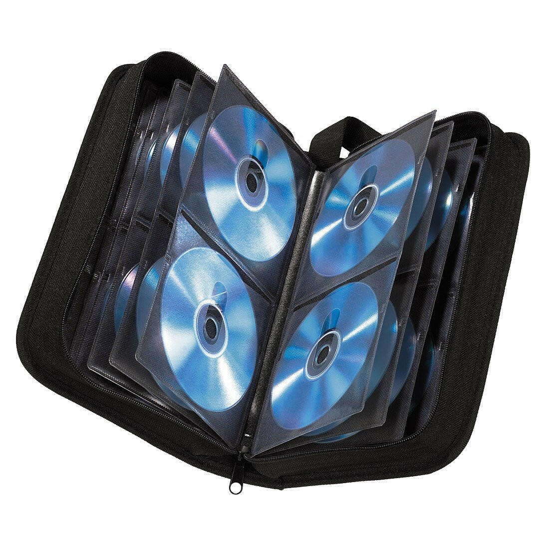 Hama CD Tasche schwarz für 120 Discs mit Tragegurt.