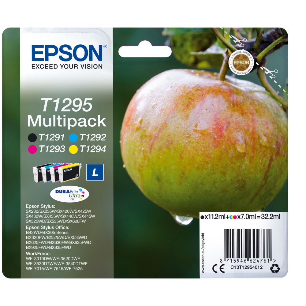 Epson T1295 Original Tintenpatronen Multipack BK/C/M/Y 4er.