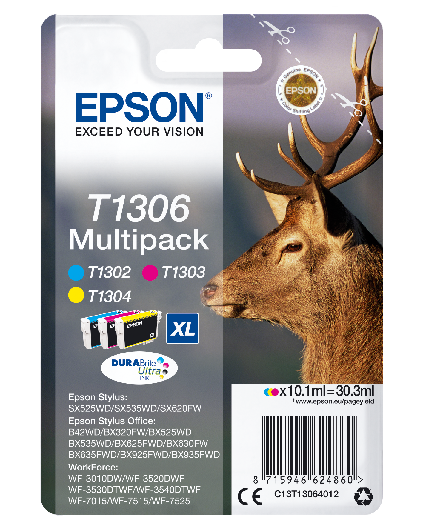 Epson T1306 DURABrite Ultra Ink Multipack 4 St. XL Cyan.
