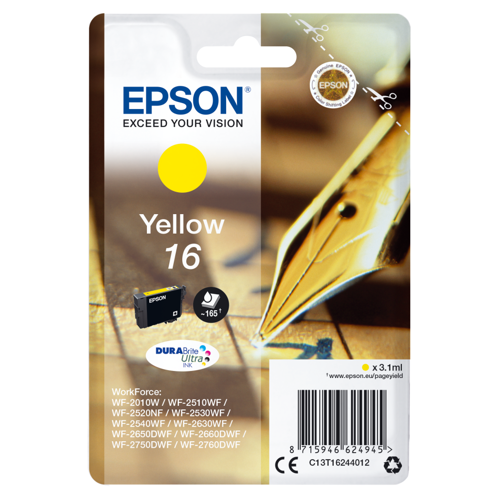 Epson C13T162441012 Original Tinte Füller gelb 3,1 ml.