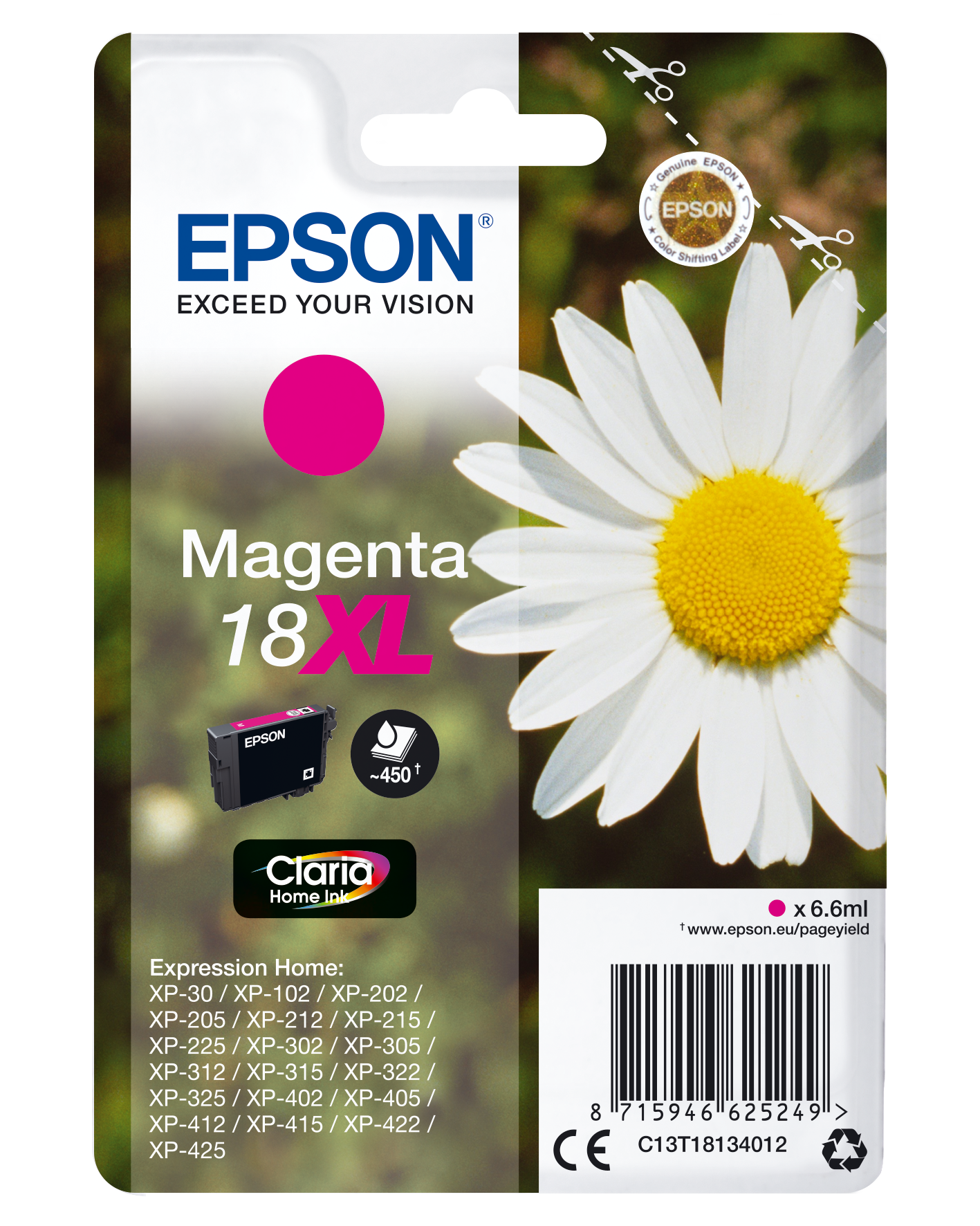 Epson 18XL Tintenpatrone Magenta XP-305 XP-402 XP-215.
