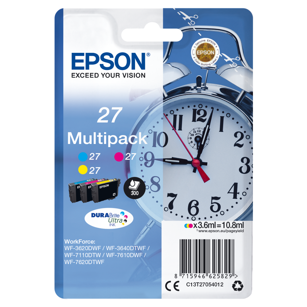 Epson Original Tinte Wecker Tripack für WF-3620DWF WF-3640DTWF WF-7110DTW WF-7210DTW WF-7610DWF WF-7620DTWF WF-7710DWF WF-7715DWF