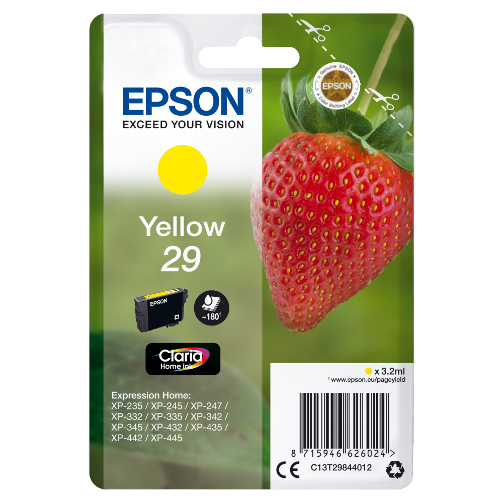 Epson C13T29844012 Gelbe Tintenpatrone für XP-Drucker.