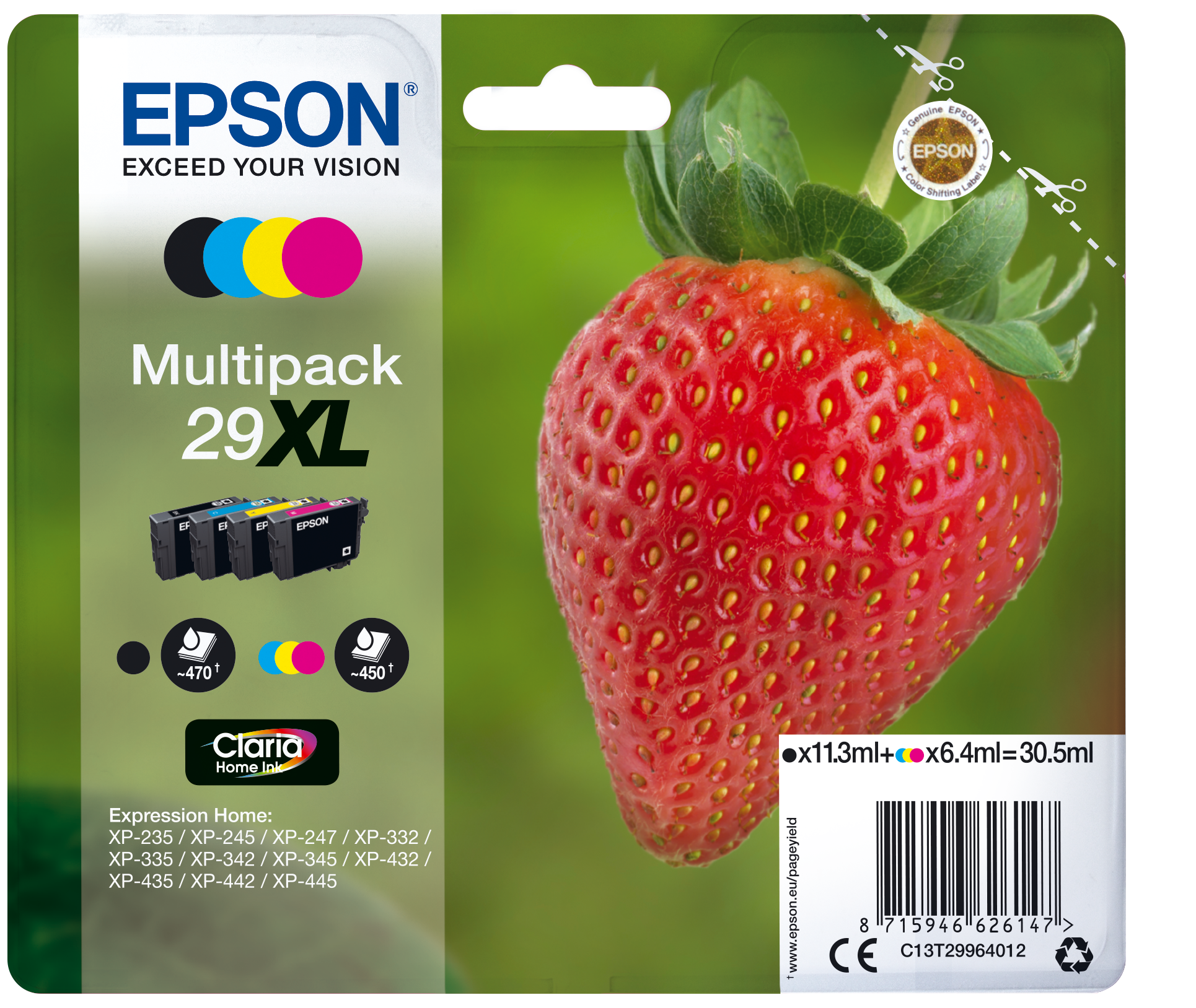 Epson 29XL C13T29944012 Tintenpatronen Multipack Strawberry