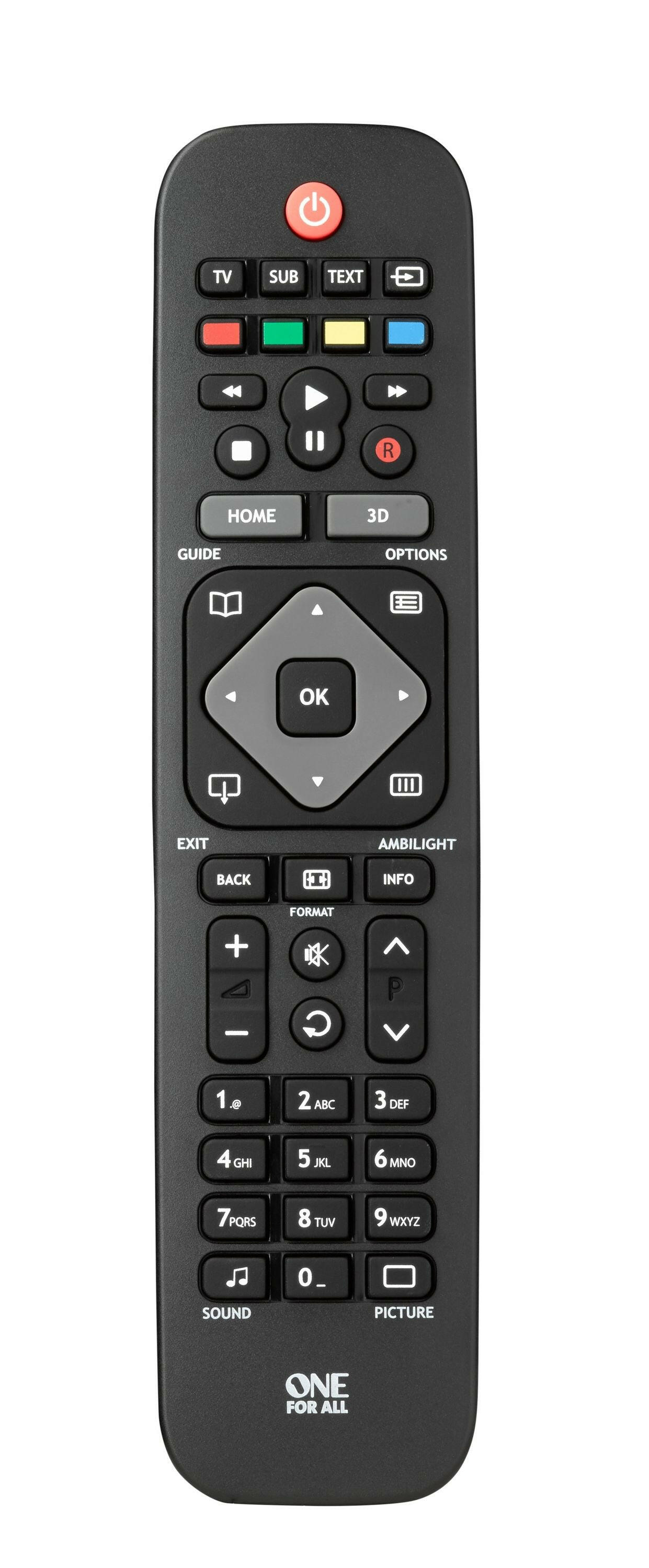 ONE FOR ALL URC1913 Philips TV Fernbedienung LED Ambilight.