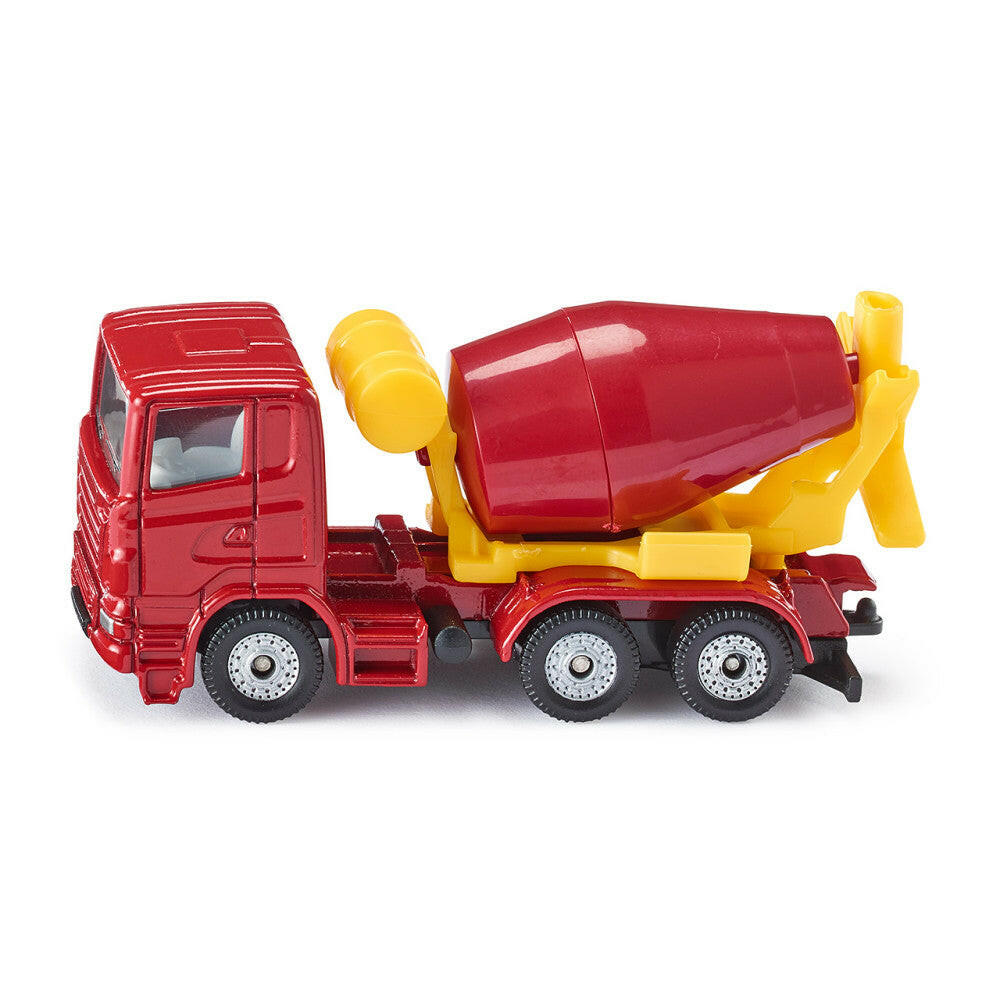 SIKU 0813 Betonmischer - Maßstab 1:87, Rot/Gelb, Kippbar.