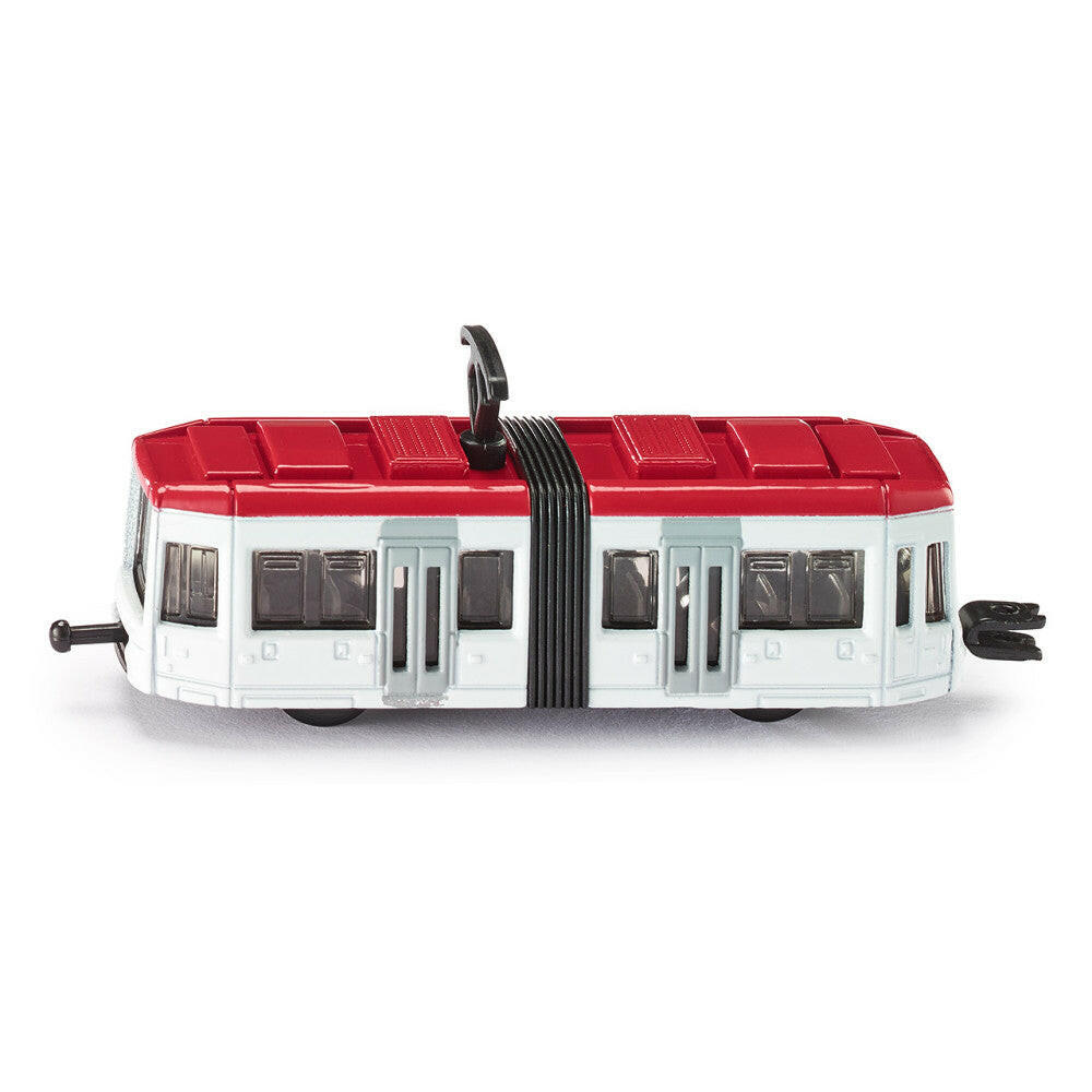 SIKU 1011 Straßenbahn Modellauto Metall Weiß/Rot, Kupplungen.