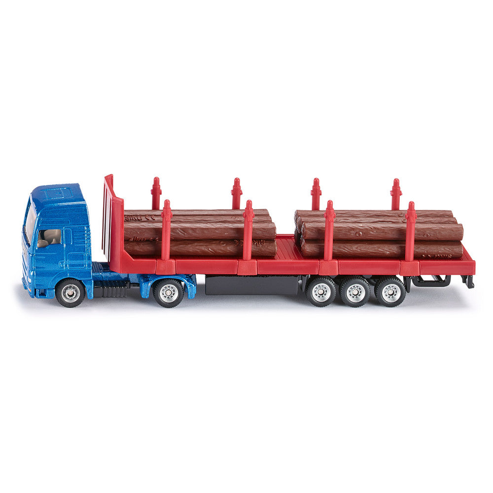 siku Modellauto Holz-Transport-LKW 1659 1:87 MAN-Sattelzugmaschine Gummierte Räder Blau/Rot