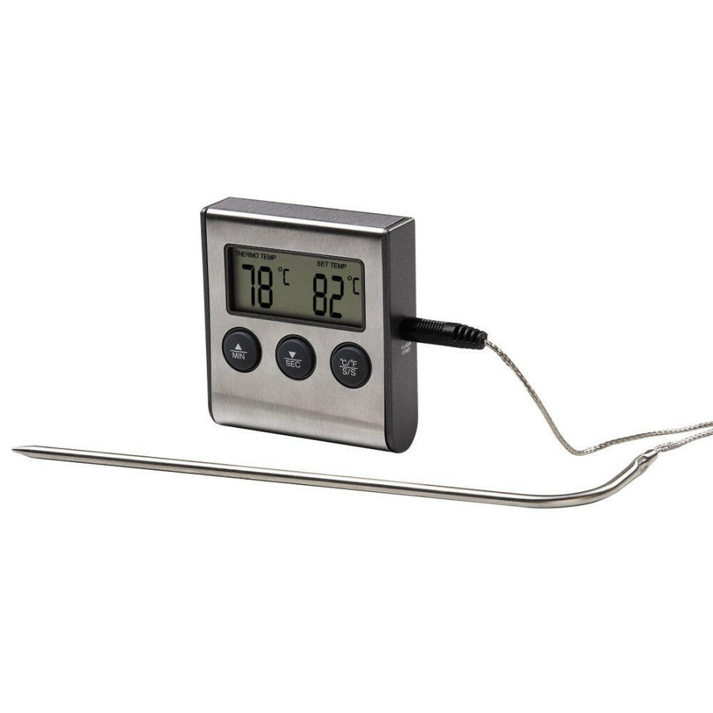 Xavax 2in1 Digitales Bratenthermometer mit Küchenuhr.