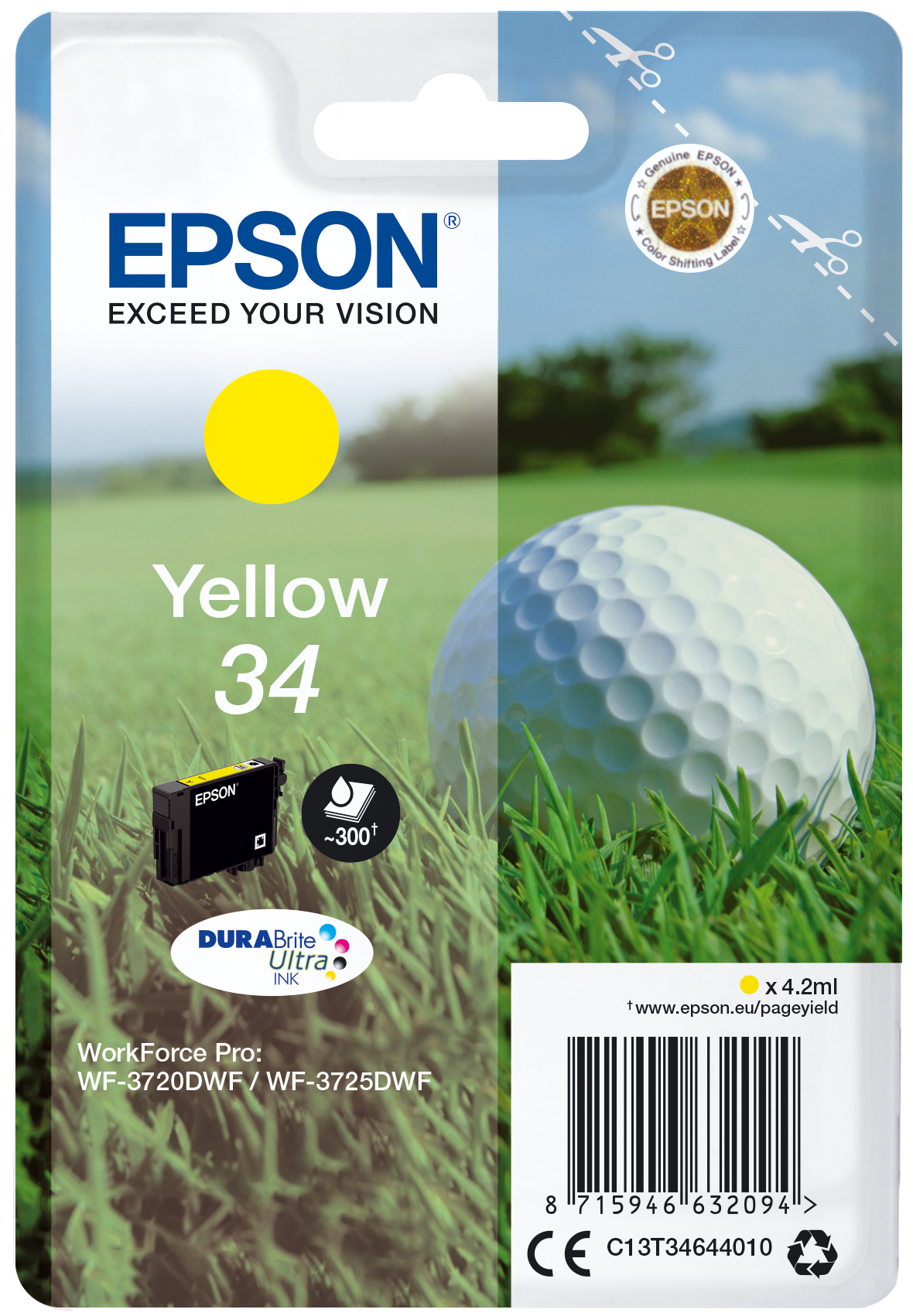 Epson Original 34 Tinte Golfball gelb für.
