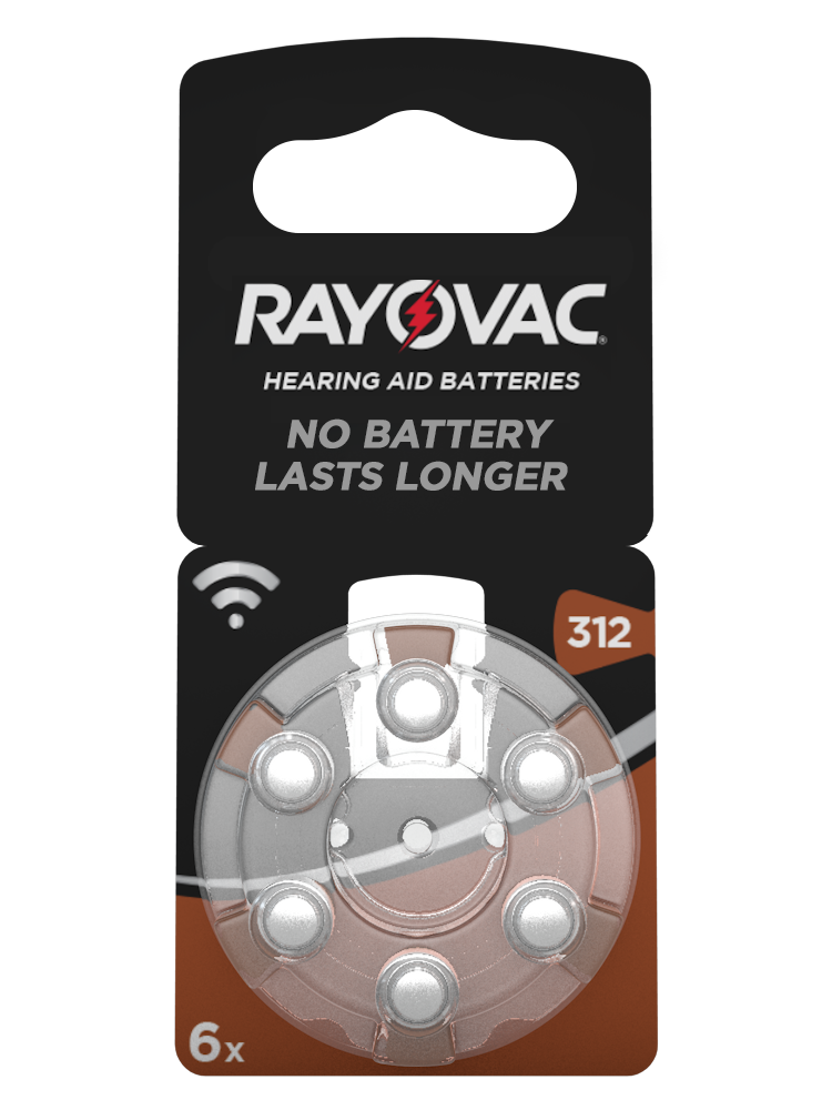 Rayovac Acoustic 312A Hörgerätebatterien 6er Blister.