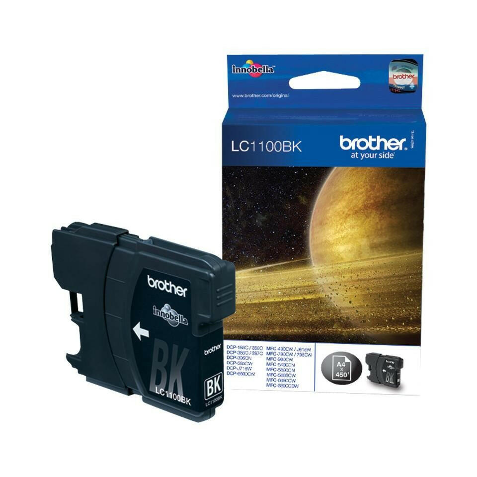 Brother LC1100BK Tinte schwarz 450 Seiten - Original.