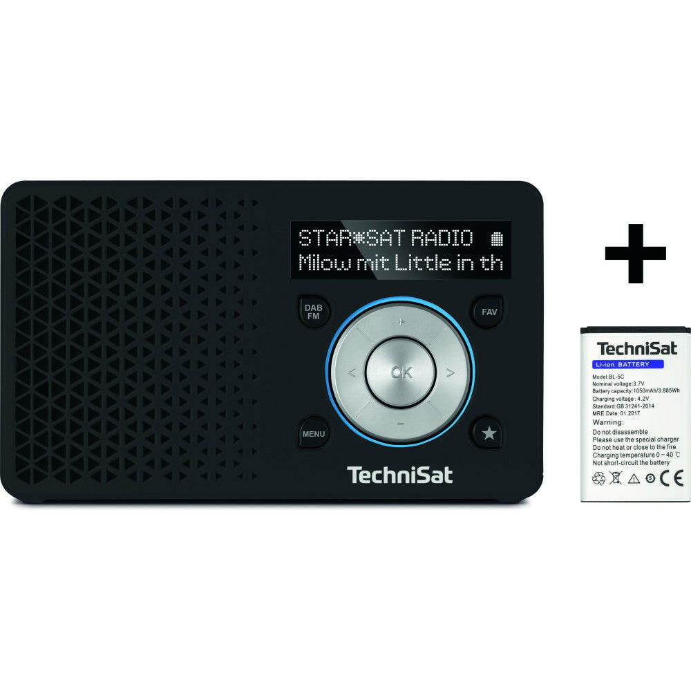 TechniSat DIGITRADIO 1 DAB+/UKW-Radio, Schwarz/Silber