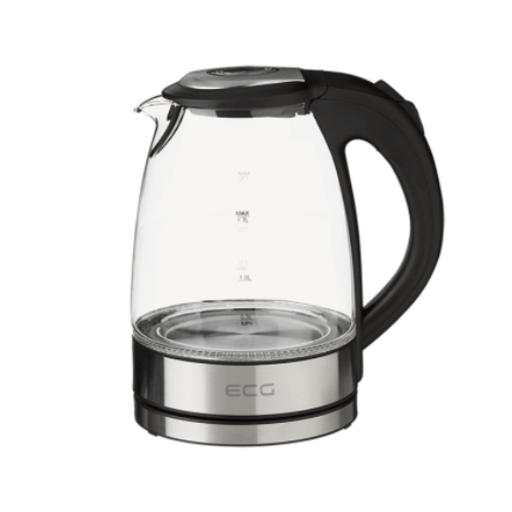ECG RK 1776 Wasserkocher 1,7L 2200W Glas mit LED-Beleuchtung.