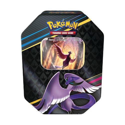 Pokemon Tin Box mit 4 Boosterpacks, holografischer Karte und Code-Karte - Pokemon Sammelkartenspiel Online - Must-Have für Fans und Sammler