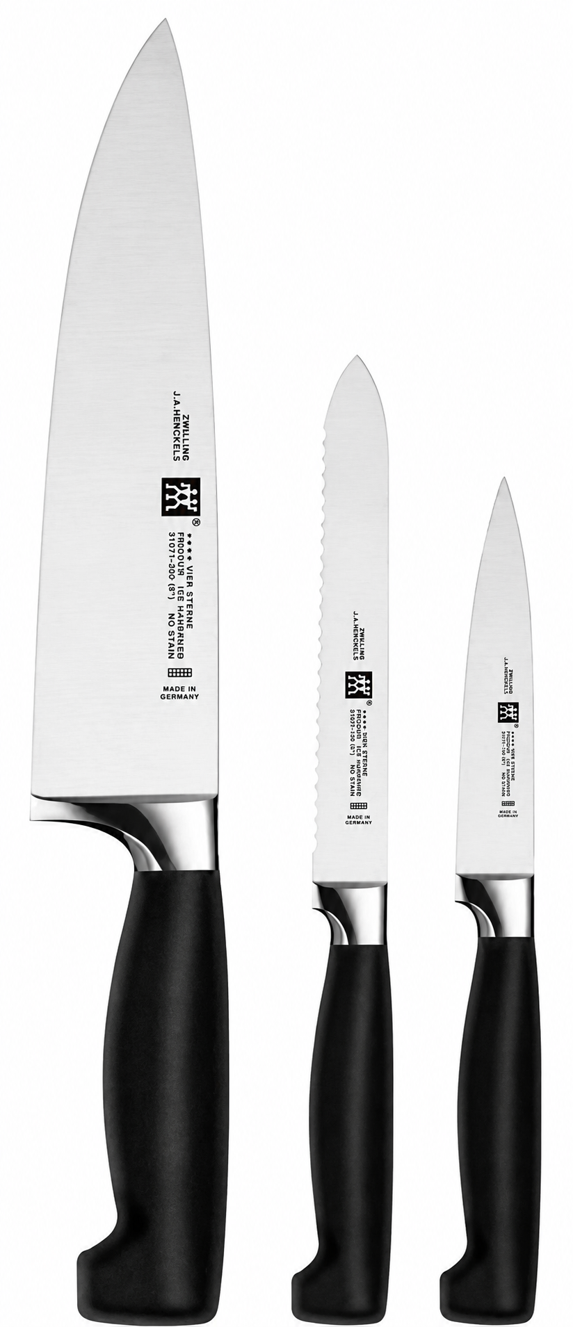 ZWILLING Four Star Messerblock 5-tlg, Kautschuk-Holz schwarz