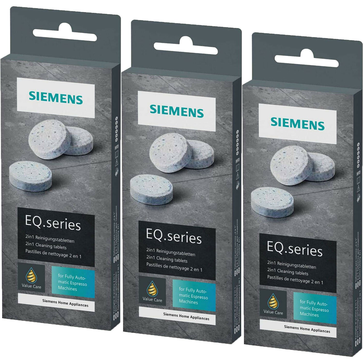 SIEMENS EQ.series 2in1 Reinigungstabletten 3x(10 Stück) TZ80001A (für Kaffeevollautomaten)