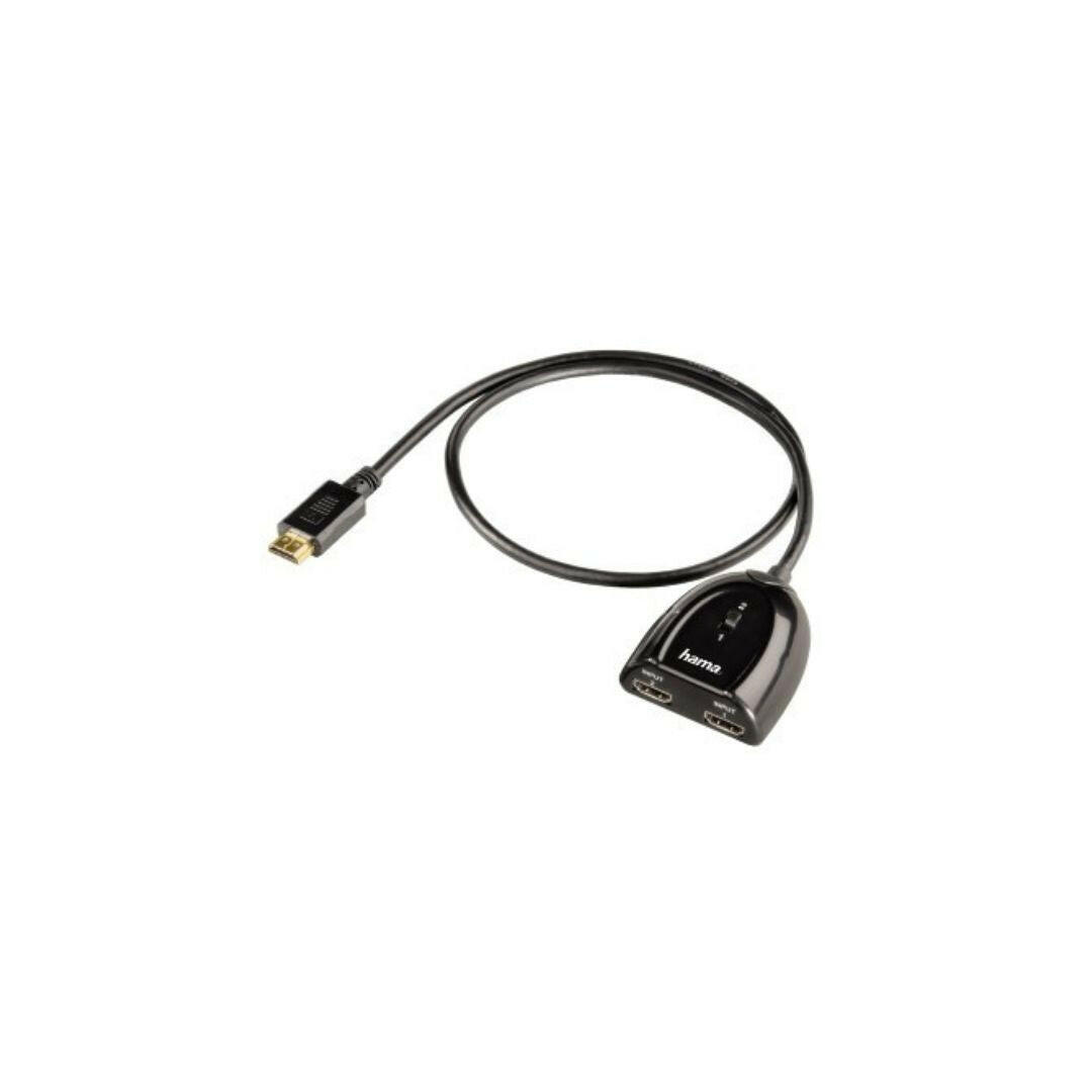 Hama HDMI-Umschalter 2x1 Vergoldet Schwarz 122224