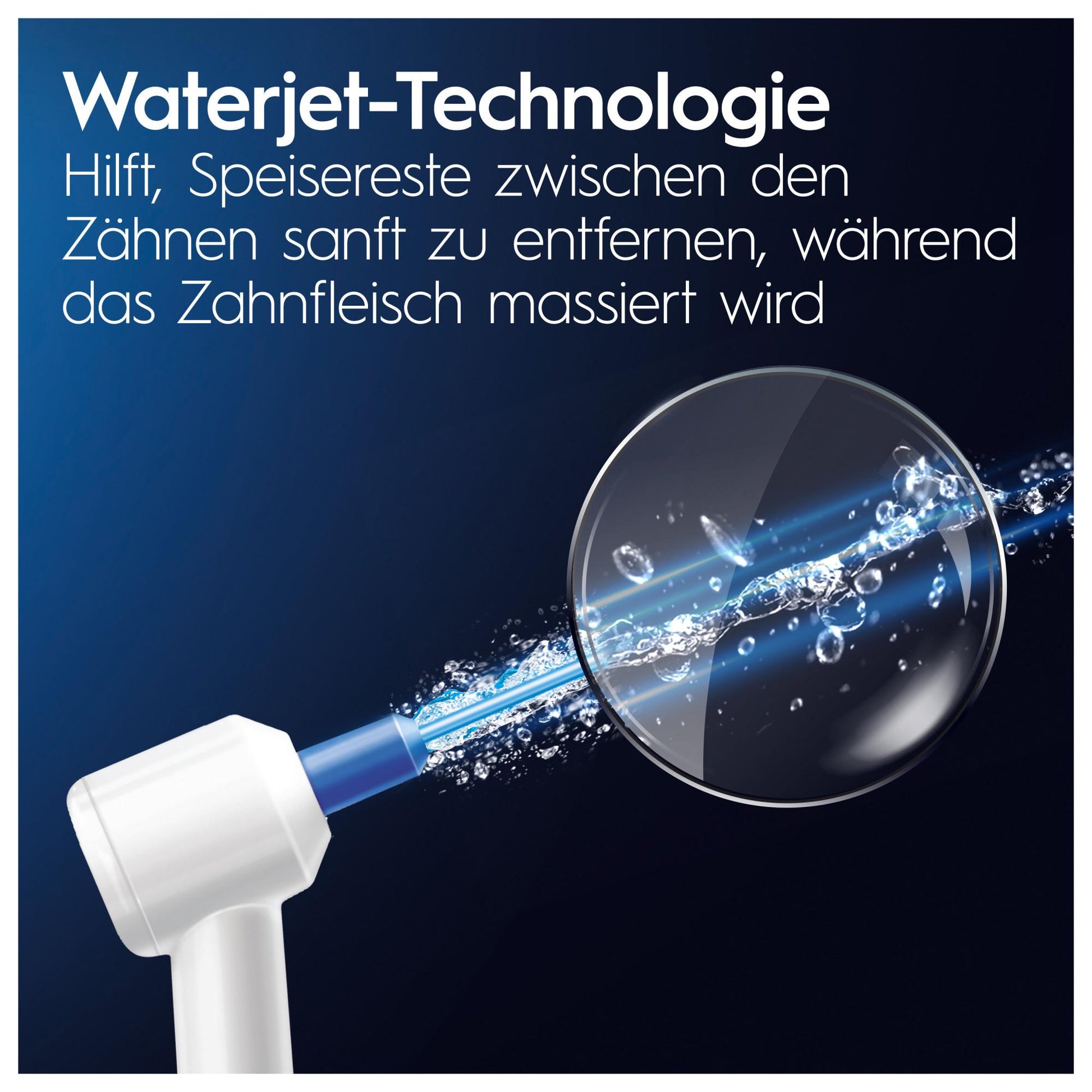 Oral-B Munddusche Oxyjet (Oxyjet-Technologie, 5 Wasserdruck-Stufen, 4 Wasserstrahle, perfekt für Zahnspangen und Implantate, Lieferumfang: 1 Munddusche, 1 Oxyjet-Düse, 1 Waterjet-Düse) - TRONYQ