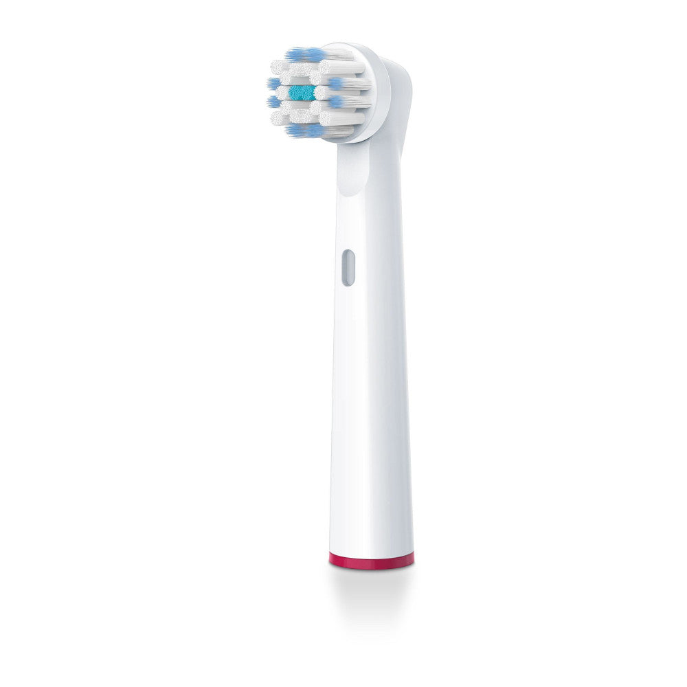 Beurer Aufsteckbürsten Sensitive TB30/50 4er weiß für elektrische Zahnbürste - Oral-B kompatibel - 2 Borstenlängen - Schutzkappe - Farbringe - 4 Stück - TRONYQ