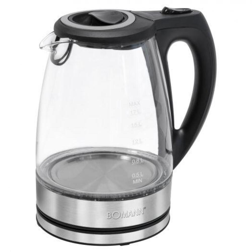 Bomann WKS 6032 G CB 1,7L Wasserkocher Glas/Edelstahl 2200W