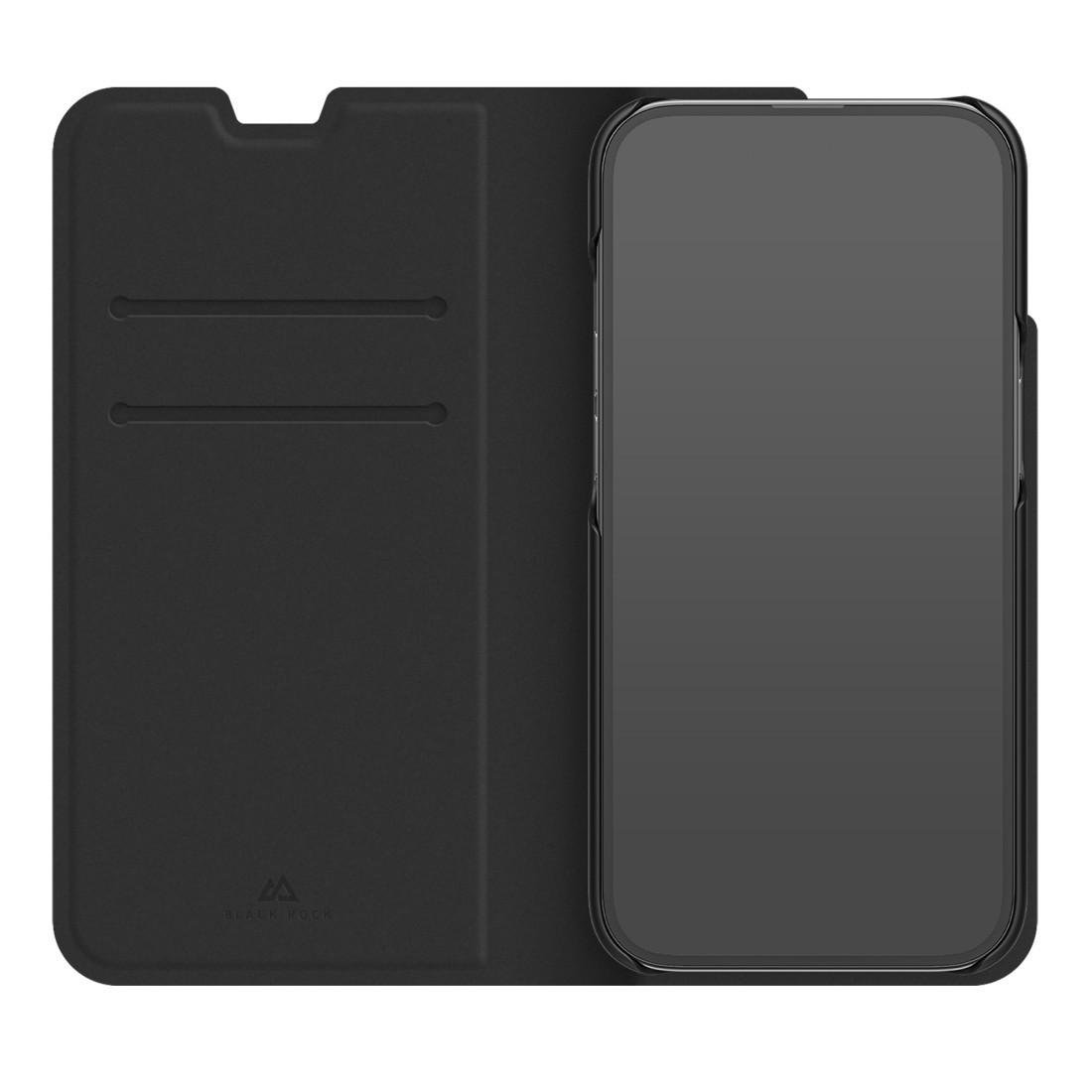 Black Rock iPhone 14 Booklet Hülle - Schwarz, Standfunktion - TRONYQ