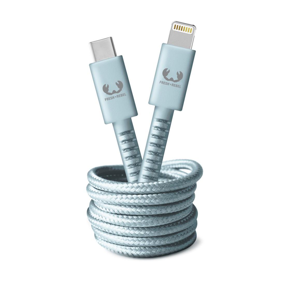 Fresh 'n Rebel USB-C Lightning Kabel 2,0m Dusky Blue