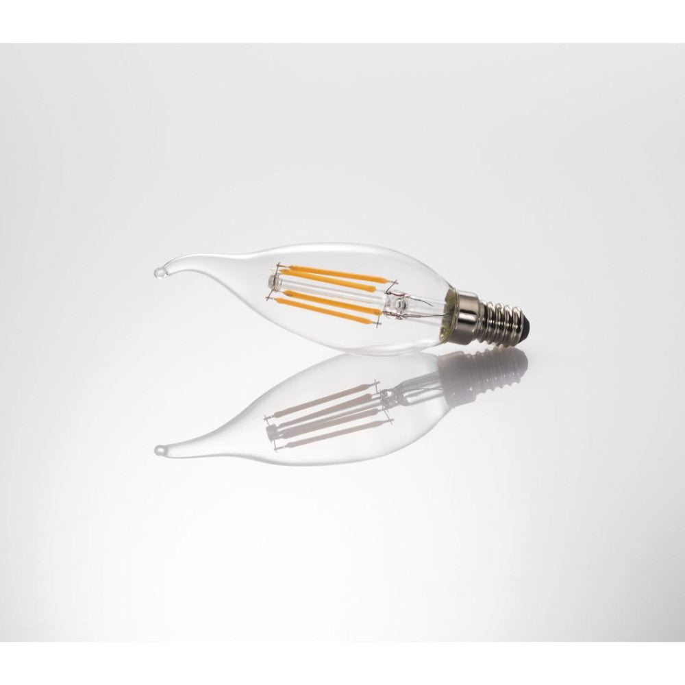 Xavax LED-Filament Kerze E14 470lm 4W warmweiß ersetzt 40W Klar - Energiesparende Lampe für stimmungsvolles Licht - TRONYQ