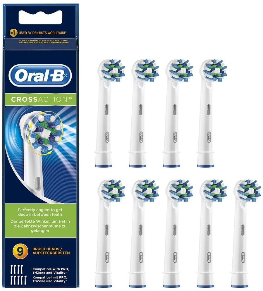 Oral-B Precision Clean CleanMaximiser Cross Action 9 Stück Aufsteckbürsten (Indikator-Borsten, optimale Reinigung, Bürsten-Wechsel-Anzeige)