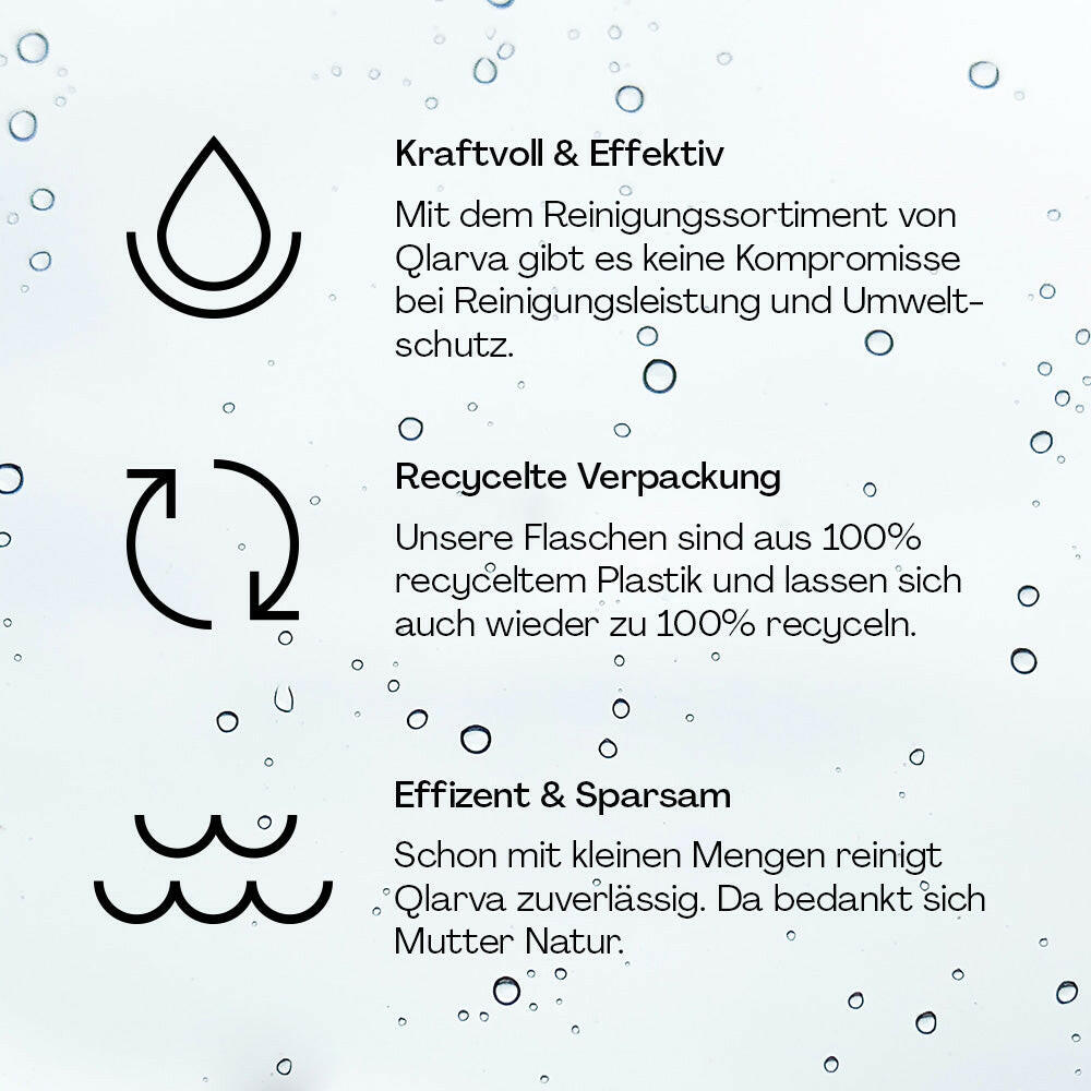 QLARVA Reinigungsbundle: Effektive Reinigung für Bad & Küche.