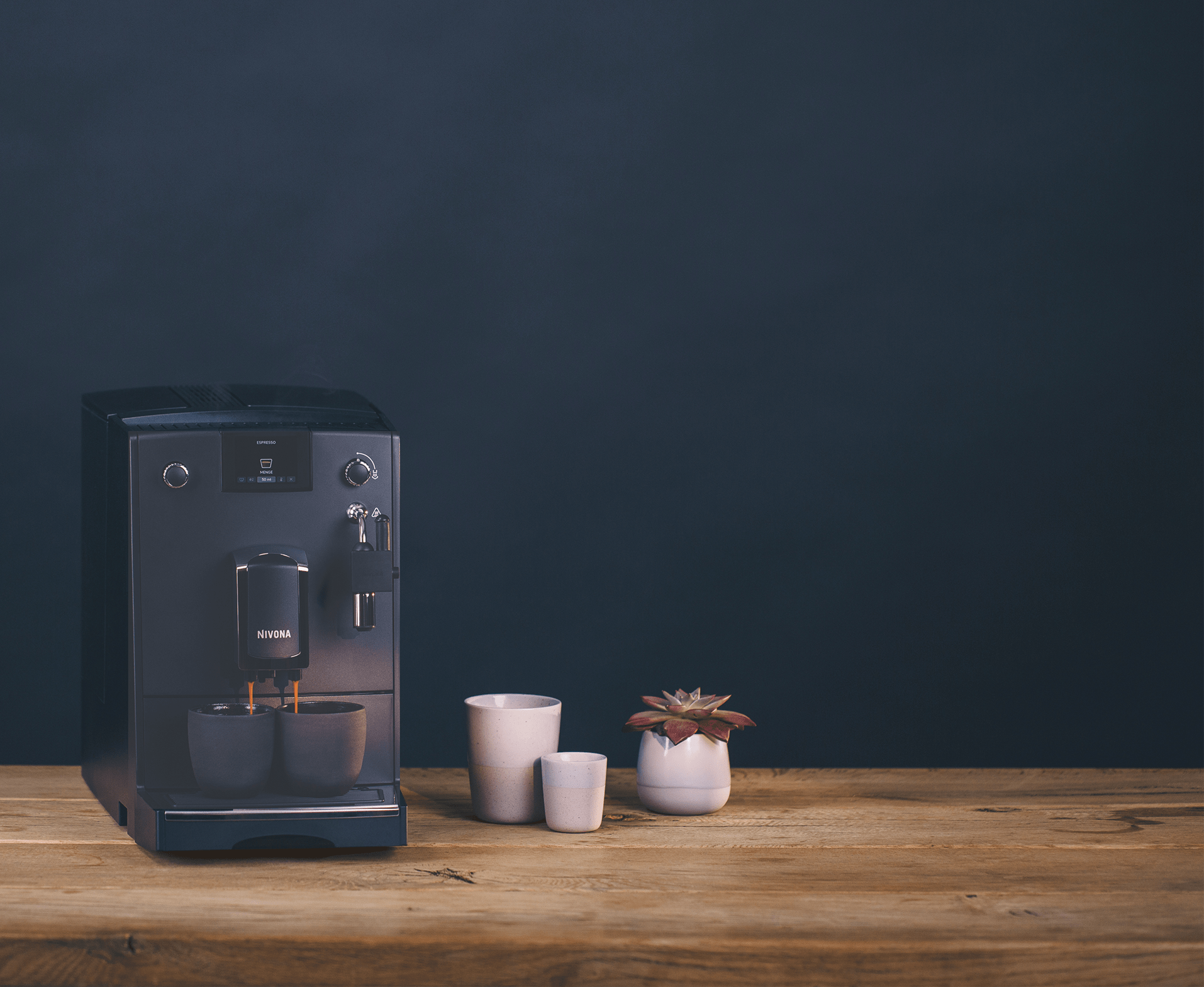 Nivona Kaffeevollautomat NICR 550 Schwarz/Chrom LCD.