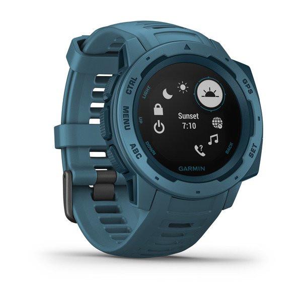 GARMIN Instinct Blau/ Dunkelblau mit Silikon- Armband Blau Smartwatch (Herzfrequenzmessung, Wasserdicht, Multi-Satellitensystem) Aussteller ohne Zubehör