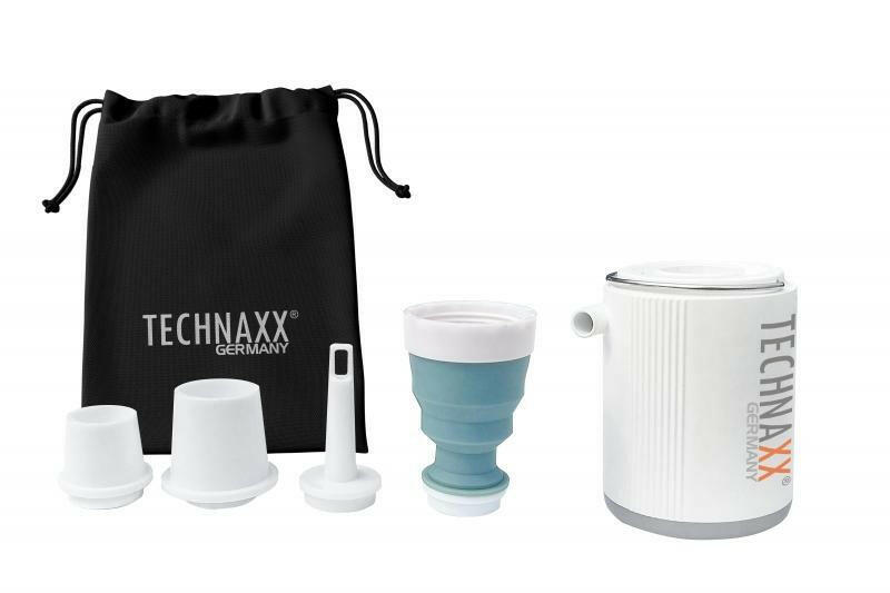 TECHNAXX TX-261 Mini-Luftpumpe 1.300 mAh mit 5 Düsen.