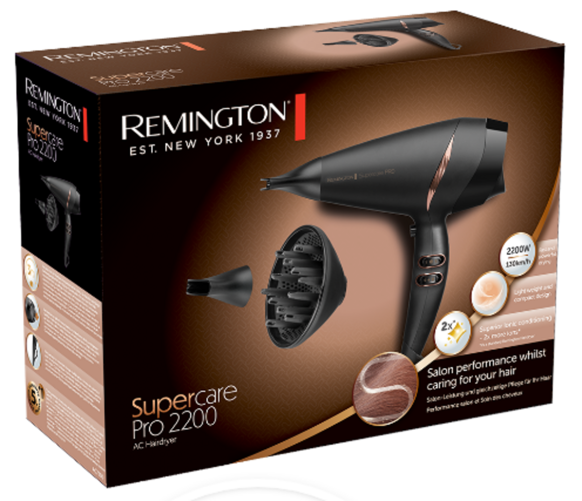 Remington AC7200 Haartrockner - 2200W, Ionen, 3 Aufsätze.