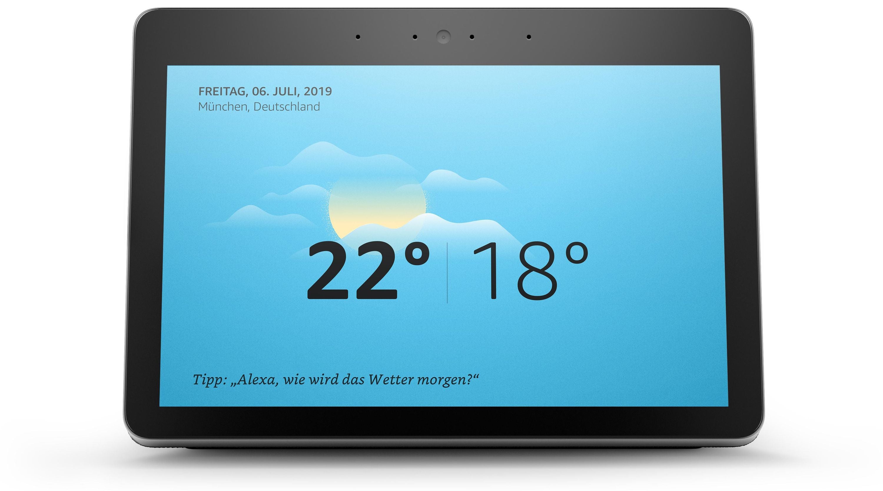 Amazon Echo Show 2. Gen. Weiß | 10,1" Display, Smart Home
