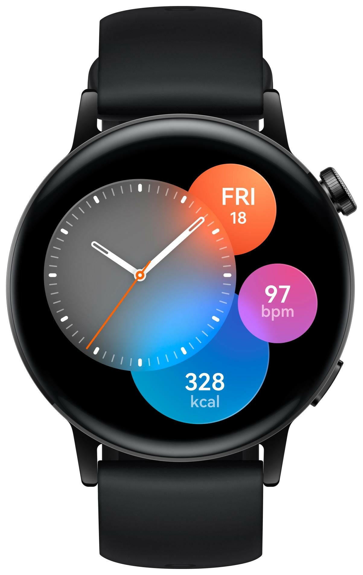 Huawei Watch GT 3, 42mm, Schwarz, GPS, Herzfrequenz, AMOLED