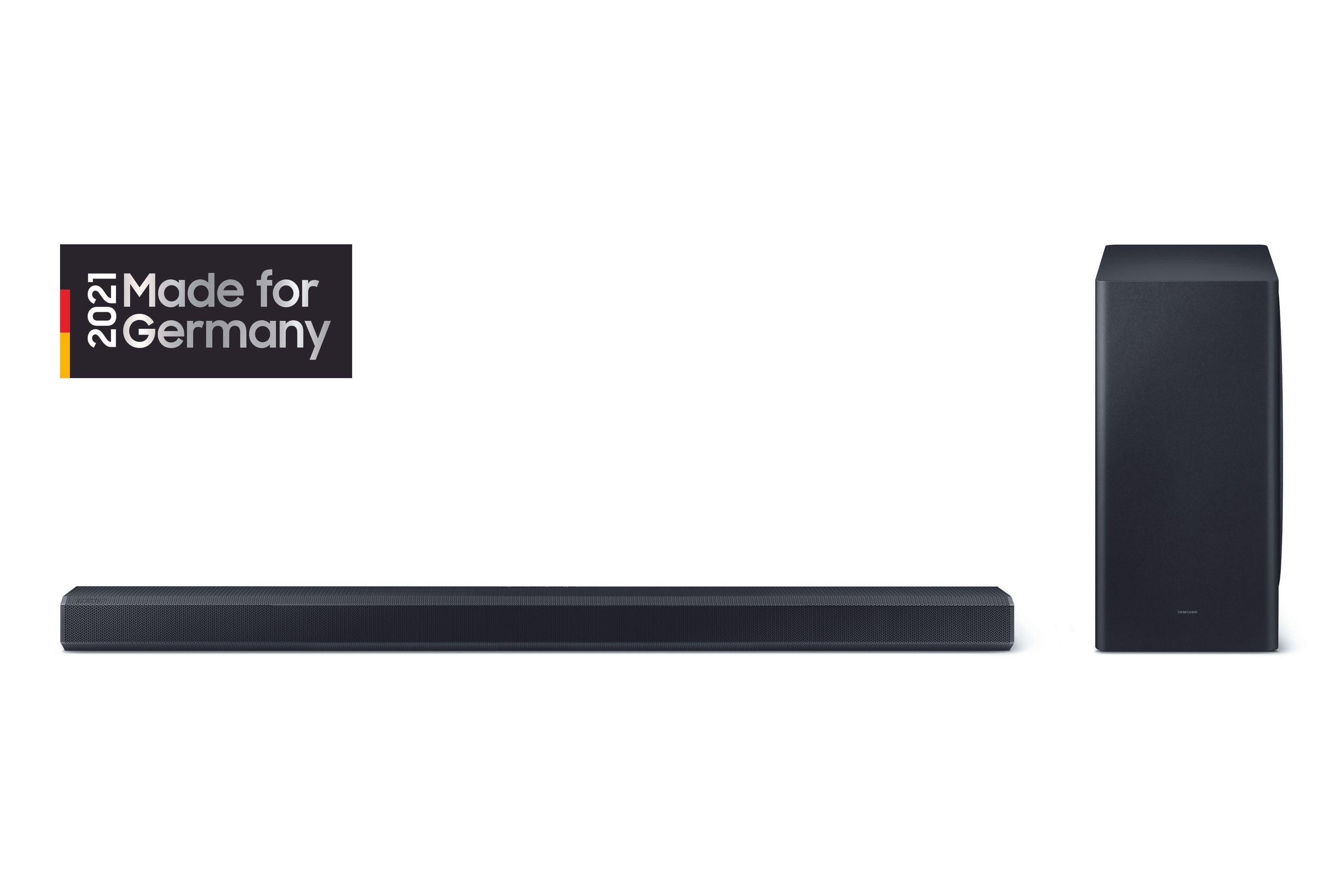 Samsung HW-Q800A/ZG schwarz (2021) Soundbar mit Subwoofer (3.1.2, 8 integrierte Lautsprecher, true Dolby Atmos, DTS:X, 330 Watt, Bluetooth, WLAN, HDMI eARC, Subwoofer, Q Symphony, Sprachsteuerung, AirPlay 2) Aussteller