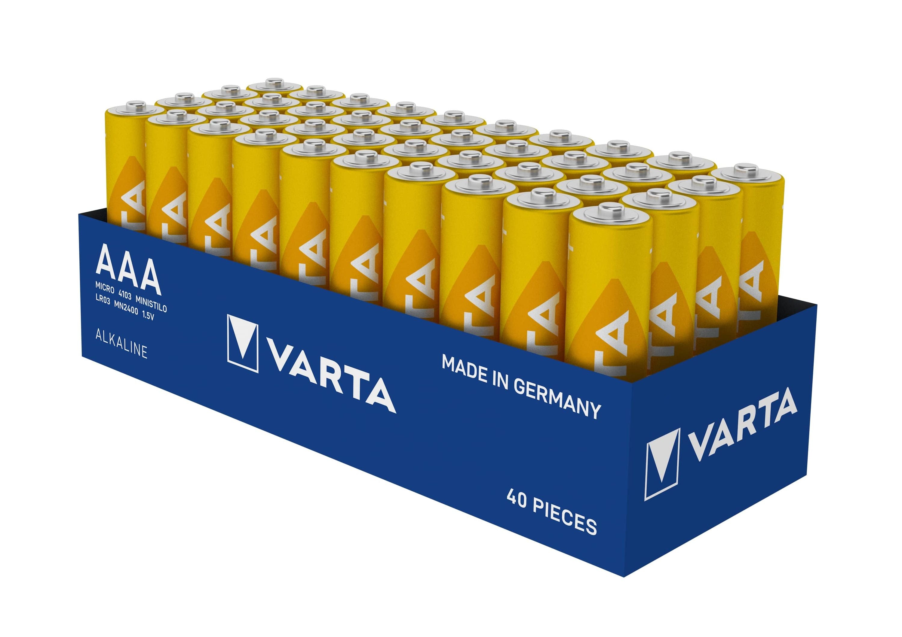 VARTA Longlife AAA Batterien 40 Stück, Alkaline 1,5V