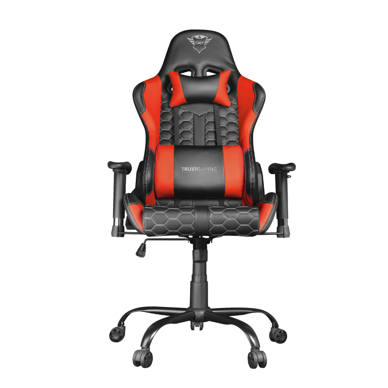 Trust Gaming GXT 708R Resto Gaming-Stuhl, Rot, 360° drehbar.